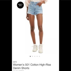 Levi’s High-rise Cut-off Denim Shorts, 501s, sz 31